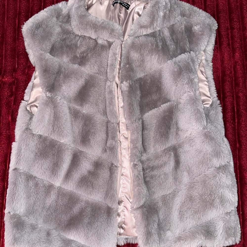 Gray Faux Fur Vest